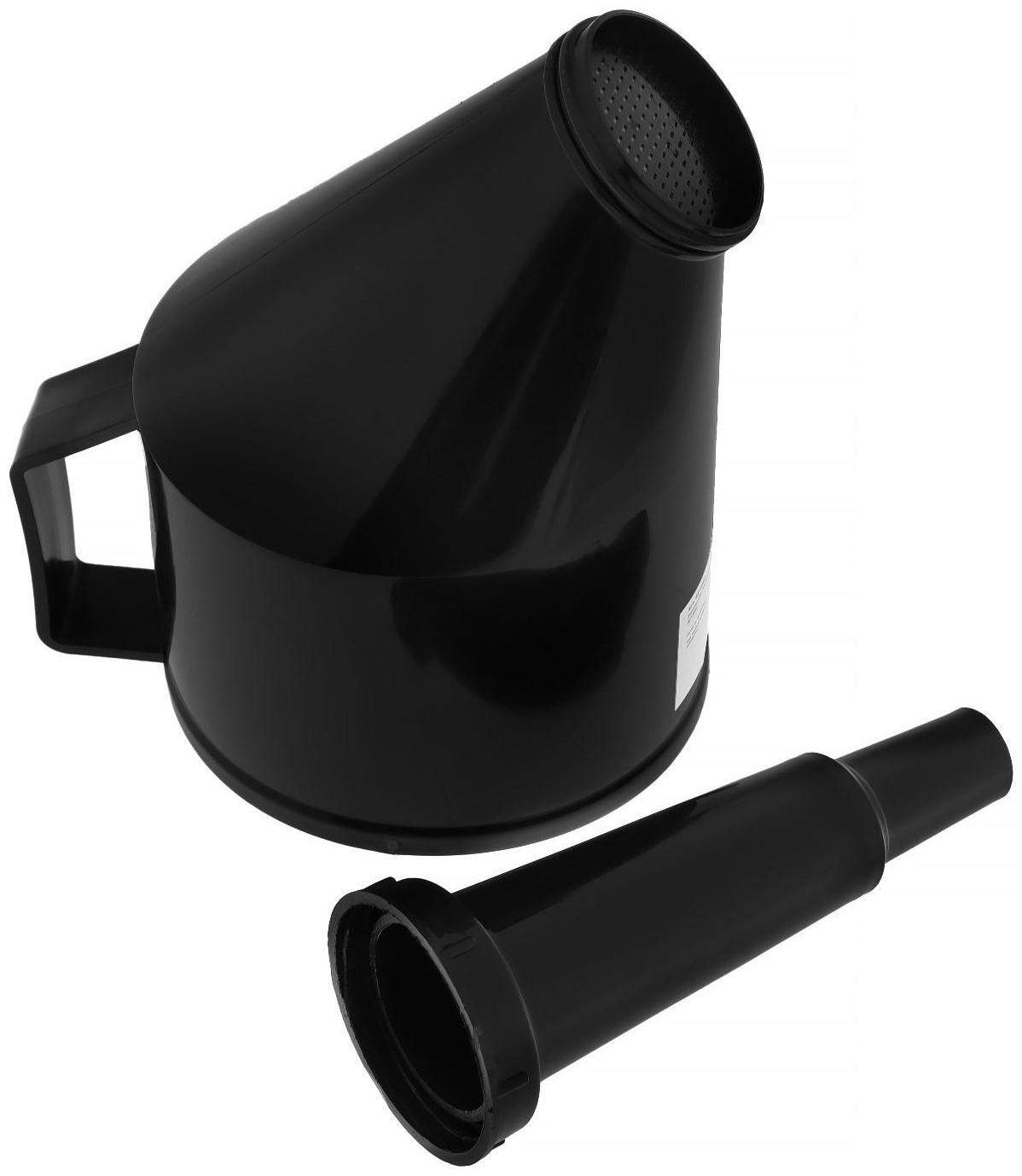 Воронка для ГСМ с сеткой, разборная, черная, 125 мм