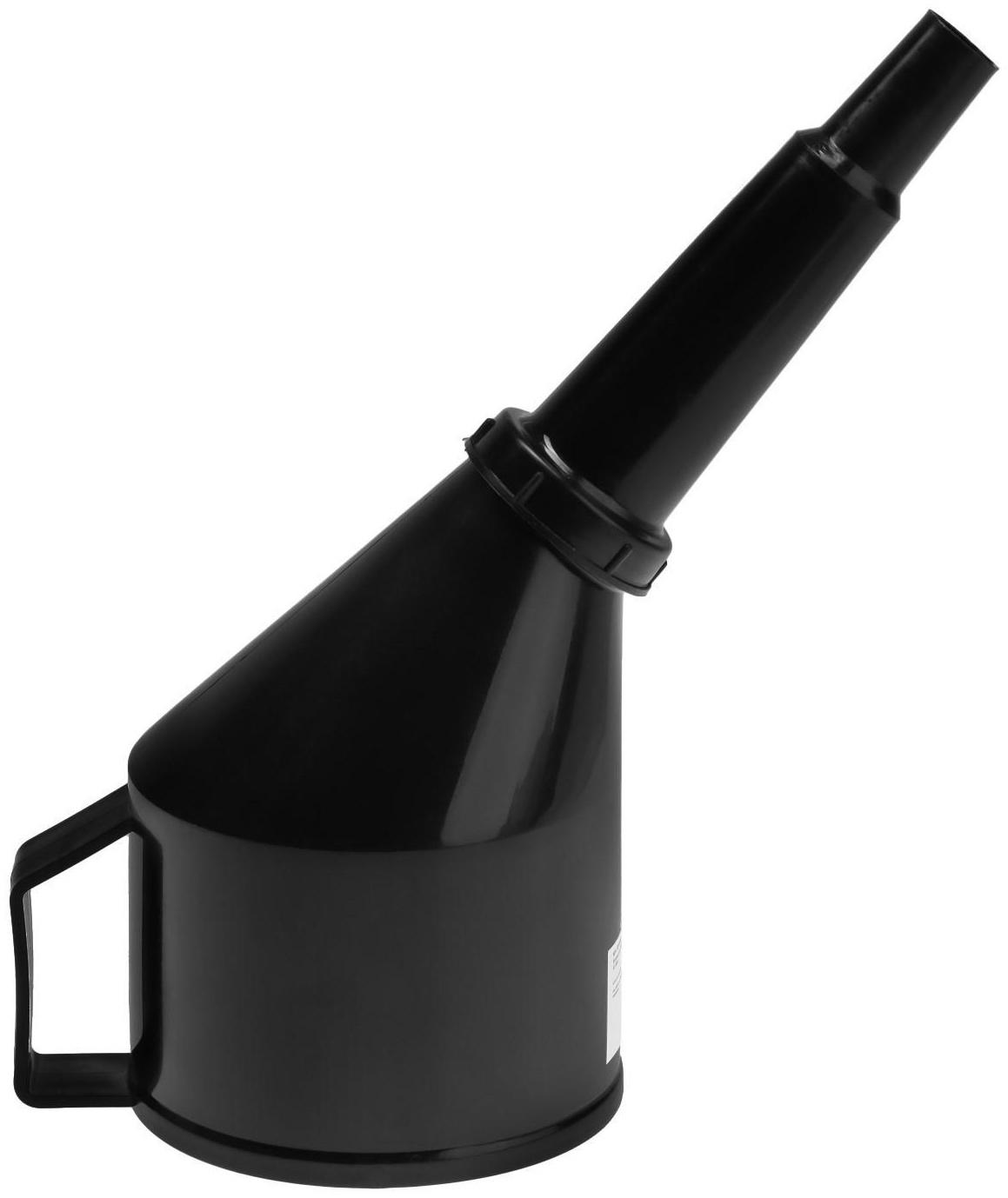 Воронка для ГСМ с сеткой, разборная, черная, 125 мм