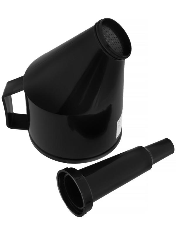 Воронка для ГСМ с сеткой, разборная, черная, 125 мм