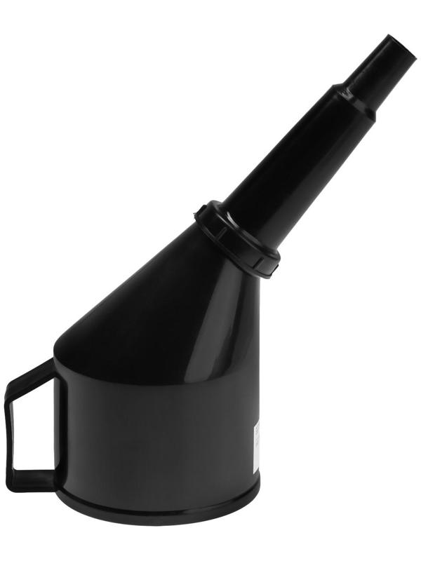 Воронка для ГСМ с сеткой, разборная, черная, 125 мм