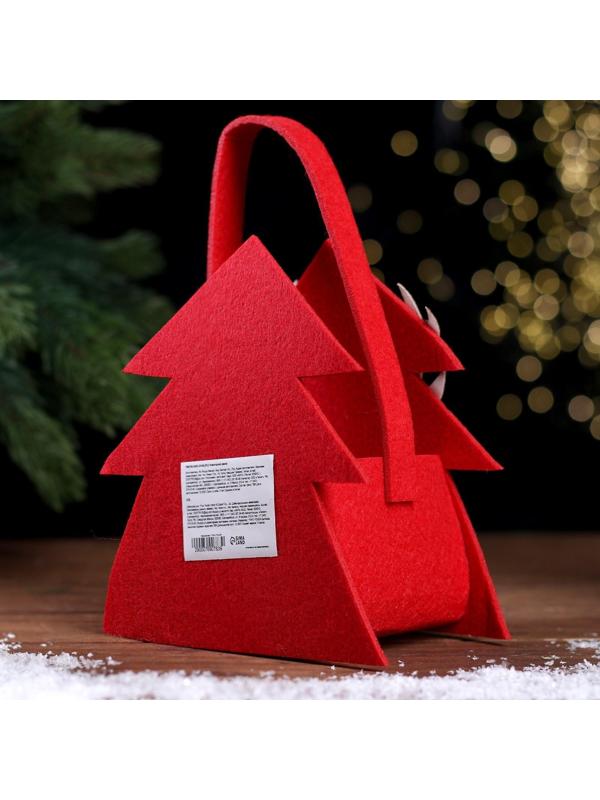 Новогодняя корзинка для декора «Олень» 16 × 10,5 × 19 см