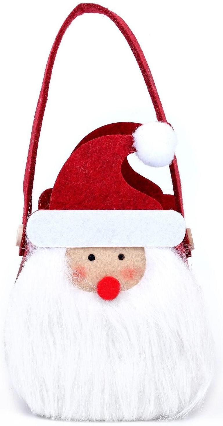 Новогодняя корзинка для декора «Дед Мороз» 12,5 × 8,5 × 24 см