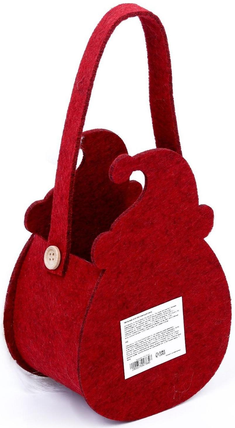 Новогодняя корзинка для декора «Дед Мороз» 12,5 × 8,5 × 24 см