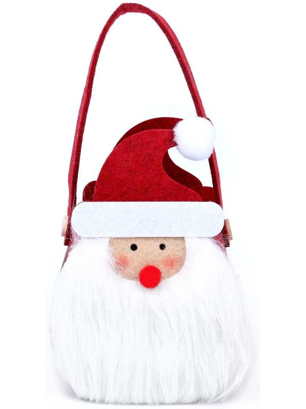 Новогодняя корзинка для декора «Дед Мороз» 12,5 × 8,5 × 24 см