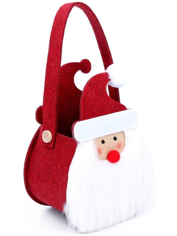 Новогодняя корзинка для декора «Дед Мороз» 12,5 × 8,5 × 24 см
