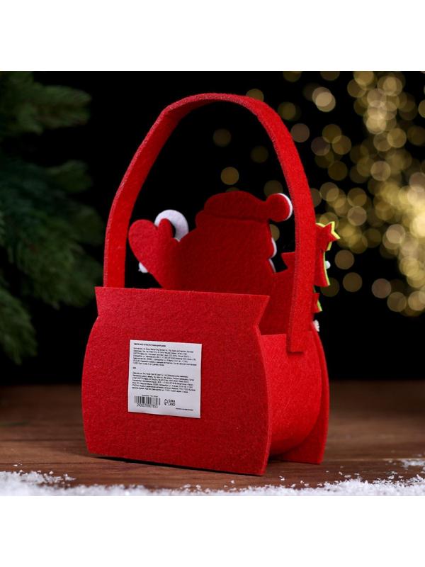 Новогодняя корзинка для декора «Дед Мороз» 14 × 6 × 19 см