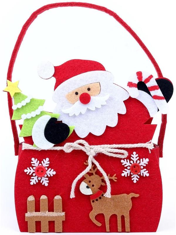 Новогодняя корзинка для декора «Дед Мороз» 14 × 6 × 19 см