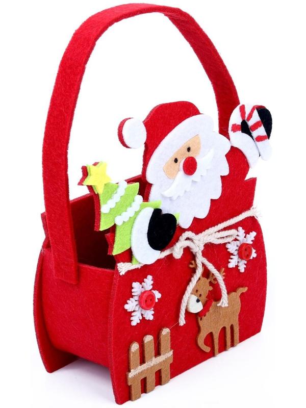 Новогодняя корзинка для декора «Дед Мороз» 14 × 6 × 19 см