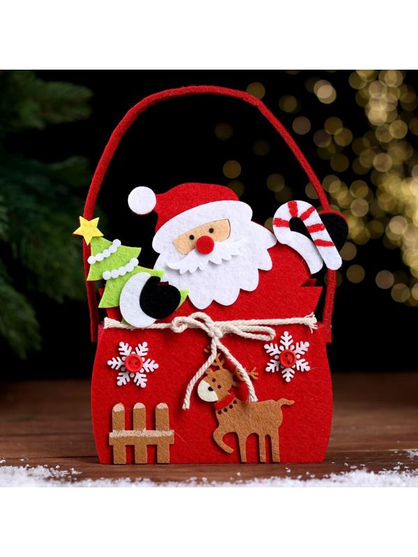 Новогодняя корзинка для декора «Дед Мороз» 14 × 6 × 19 см