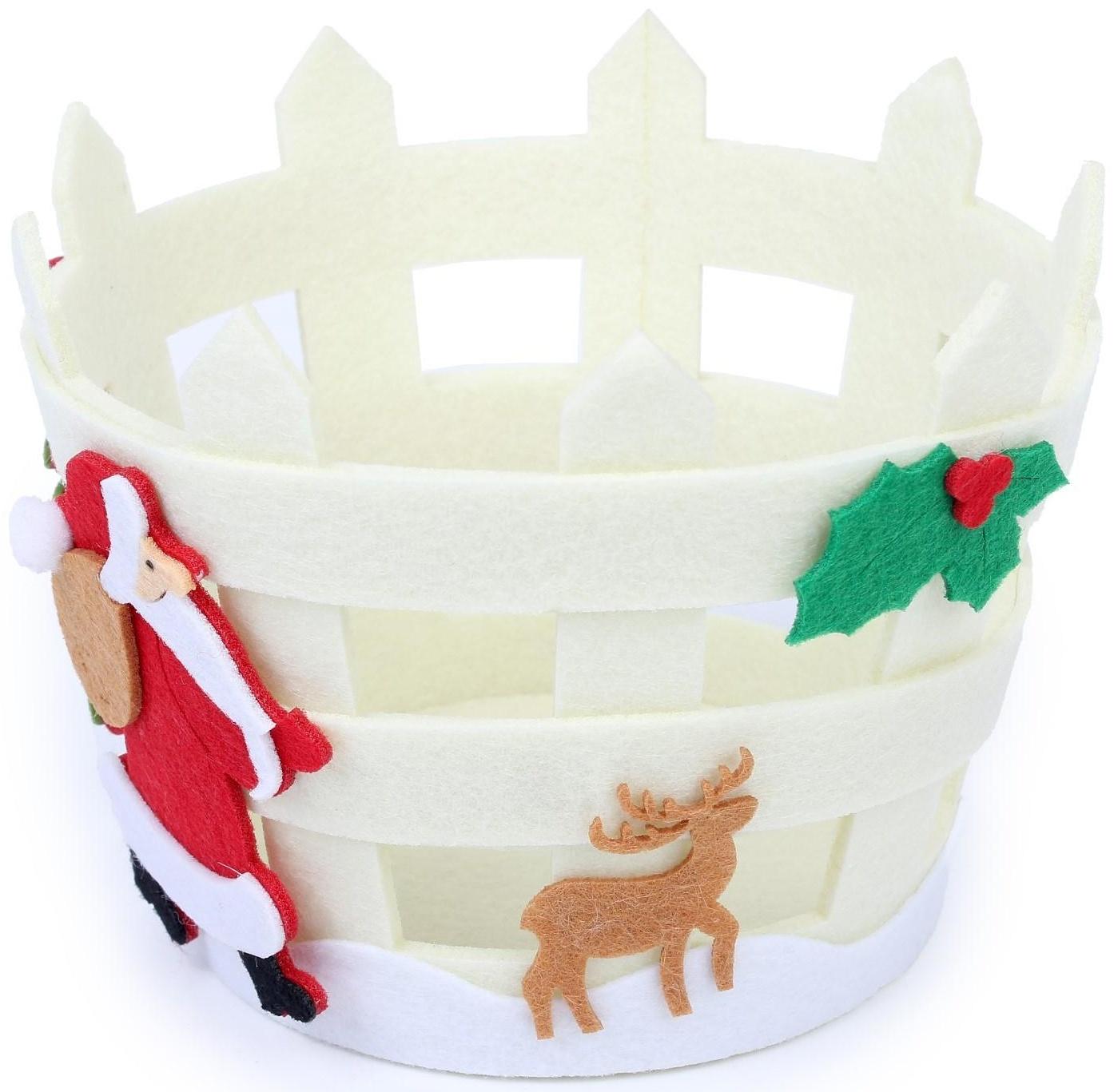 Новогодняя корзинка для декора «Дед Мороз с подарками» 16 × 11,5 × 12 см