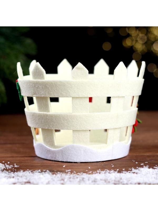 Новогодняя корзинка для декора «Дед Мороз с подарками» 16 × 11,5 × 12 см