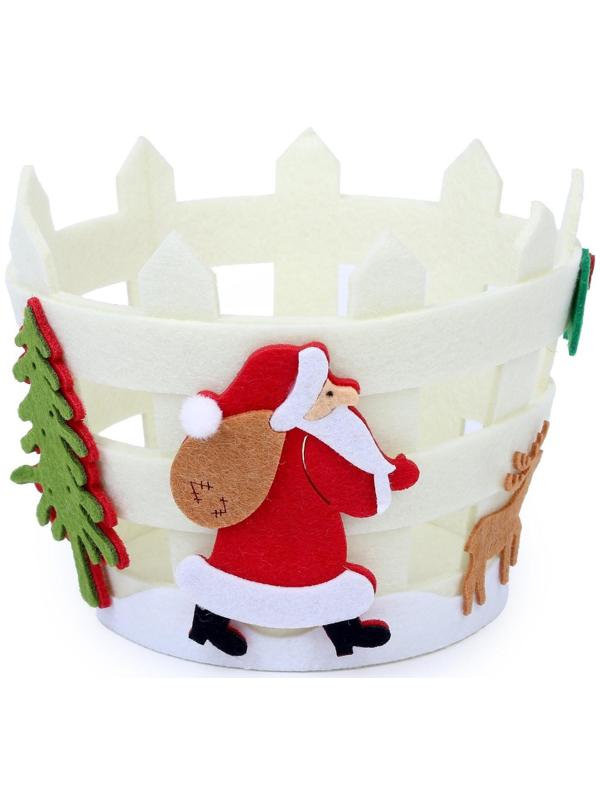 Новогодняя корзинка для декора «Дед Мороз с подарками» 16 × 11,5 × 12 см