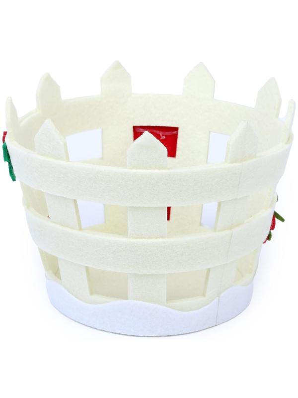 Новогодняя корзинка для декора «Дед Мороз с подарками» 16 × 11,5 × 12 см