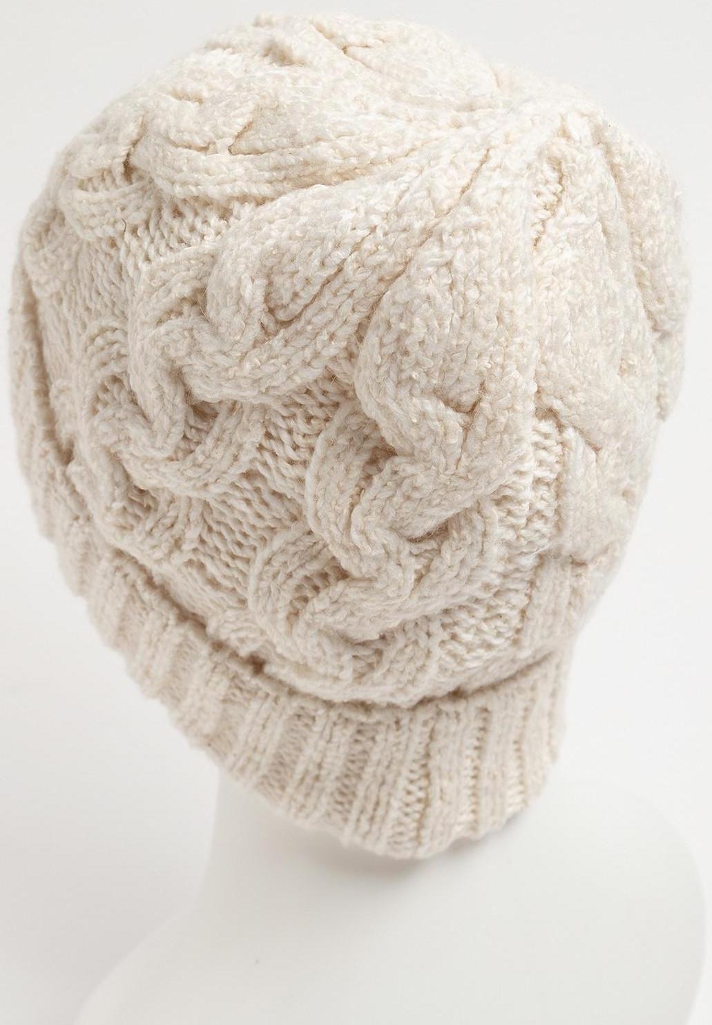 Шапка женская, цвет белый, размер 56-58