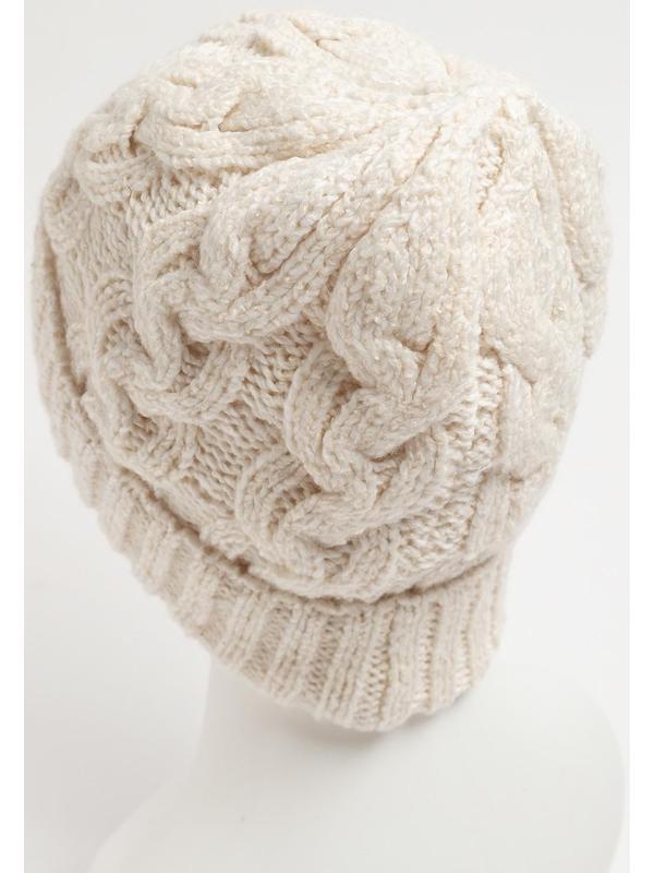 Шапка женская, цвет белый, размер 56-58
