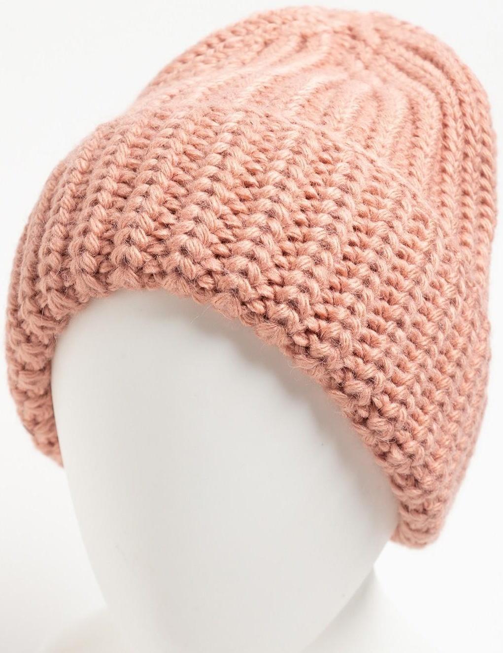 Шапка женская, цвет пудра, размер 56-58
