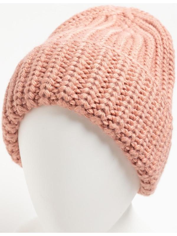 Шапка женская, цвет пудра, размер 56-58