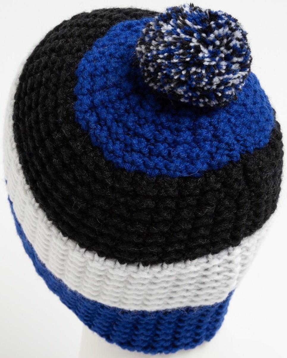 Шапка мужская, цвет василёк/белый, размер 57-59