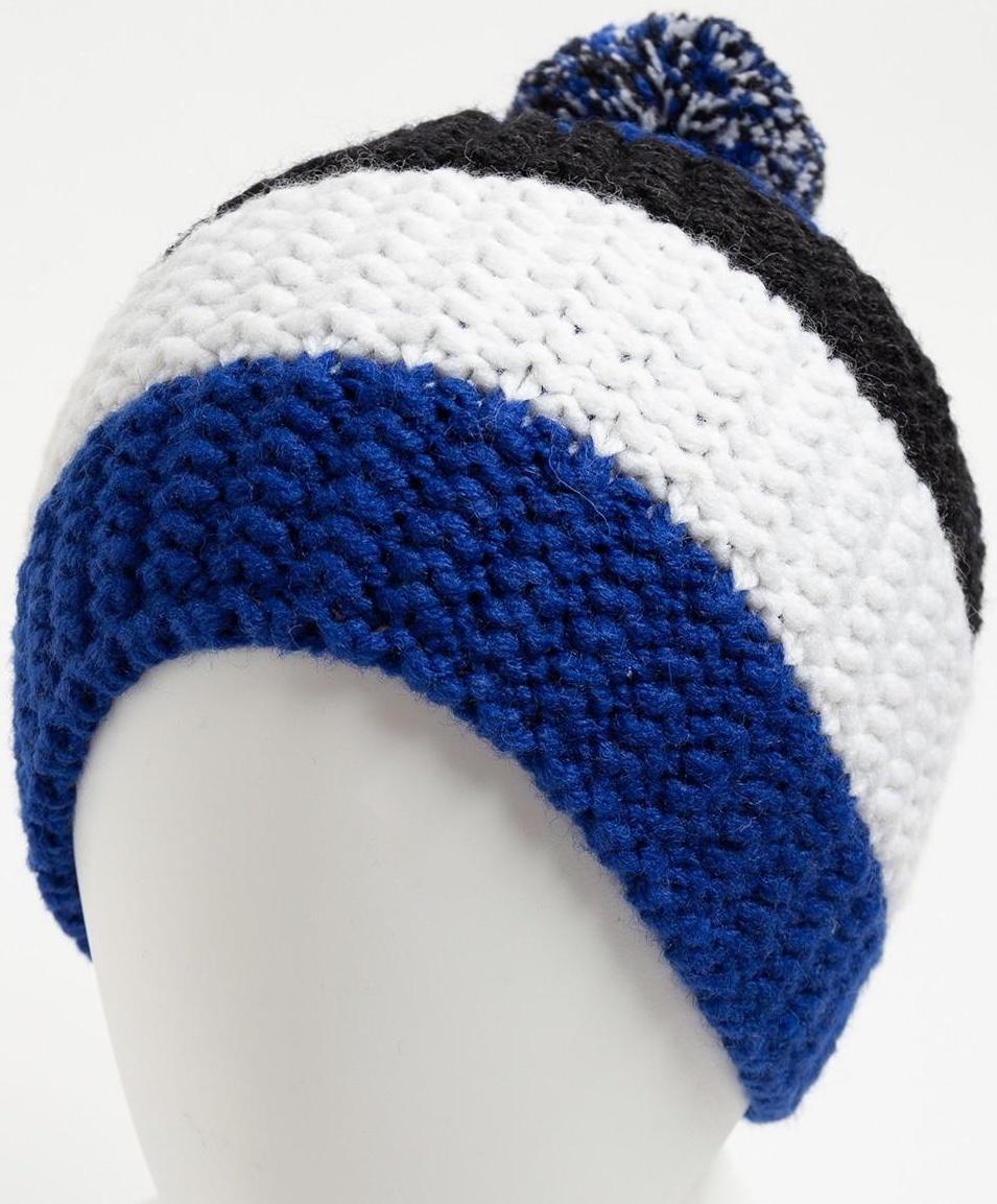 Шапка мужская, цвет василёк/белый, размер 57-59