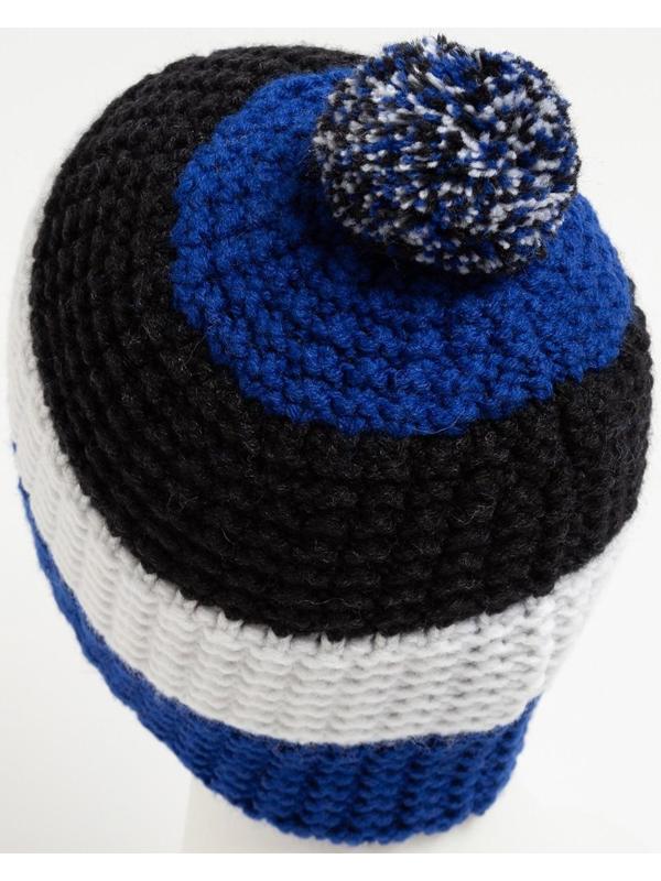 Шапка мужская, цвет василёк/белый, размер 57-59