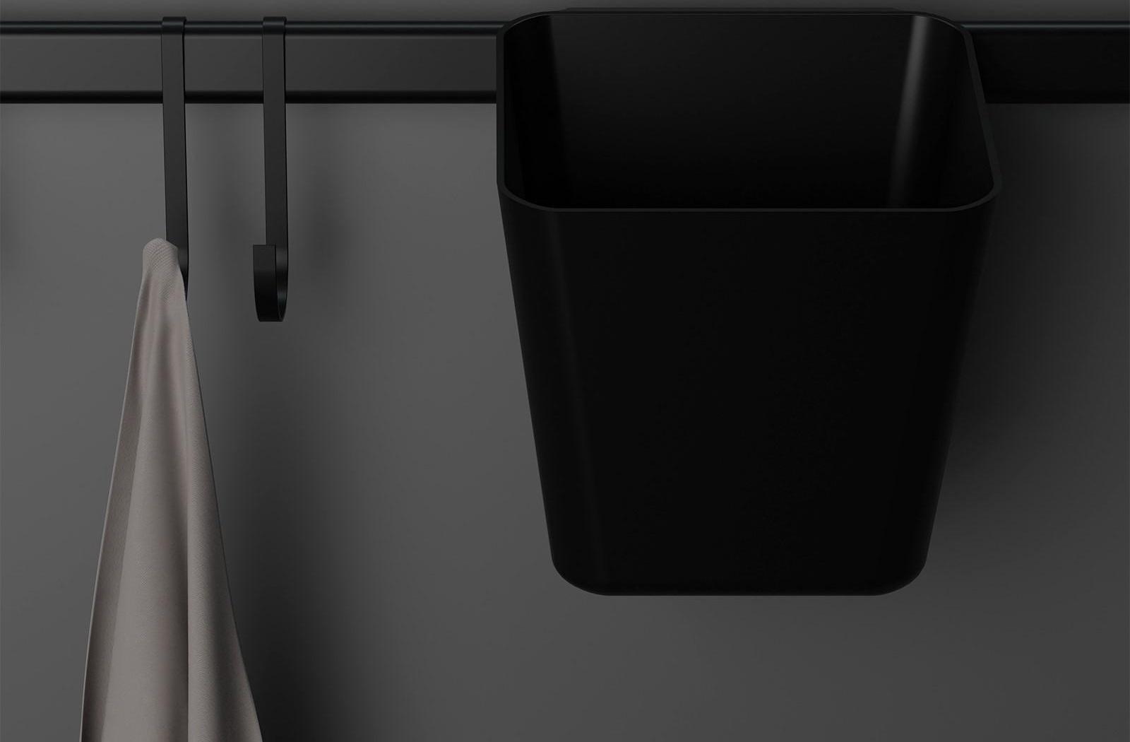 Рейлинговая система для кухни на 7 предметов Доляна, 60,5 см, цвет чёрный