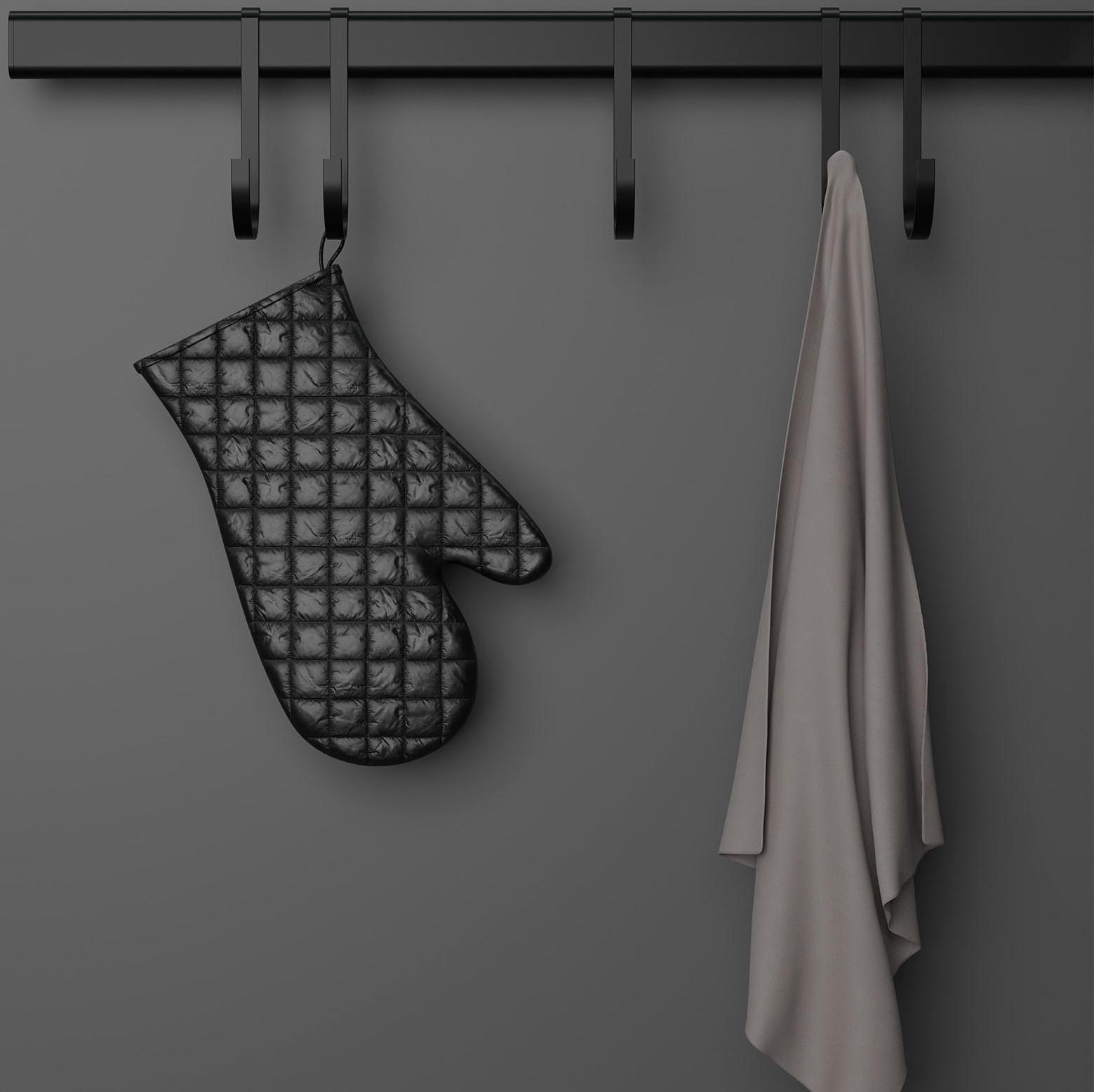 Рейлинговая система для кухни на 7 предметов Доляна, 60,5 см, цвет чёрный