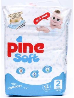 Подгузники детские Pine Soft 2 Mini (3 - 6 kg), 52 шт