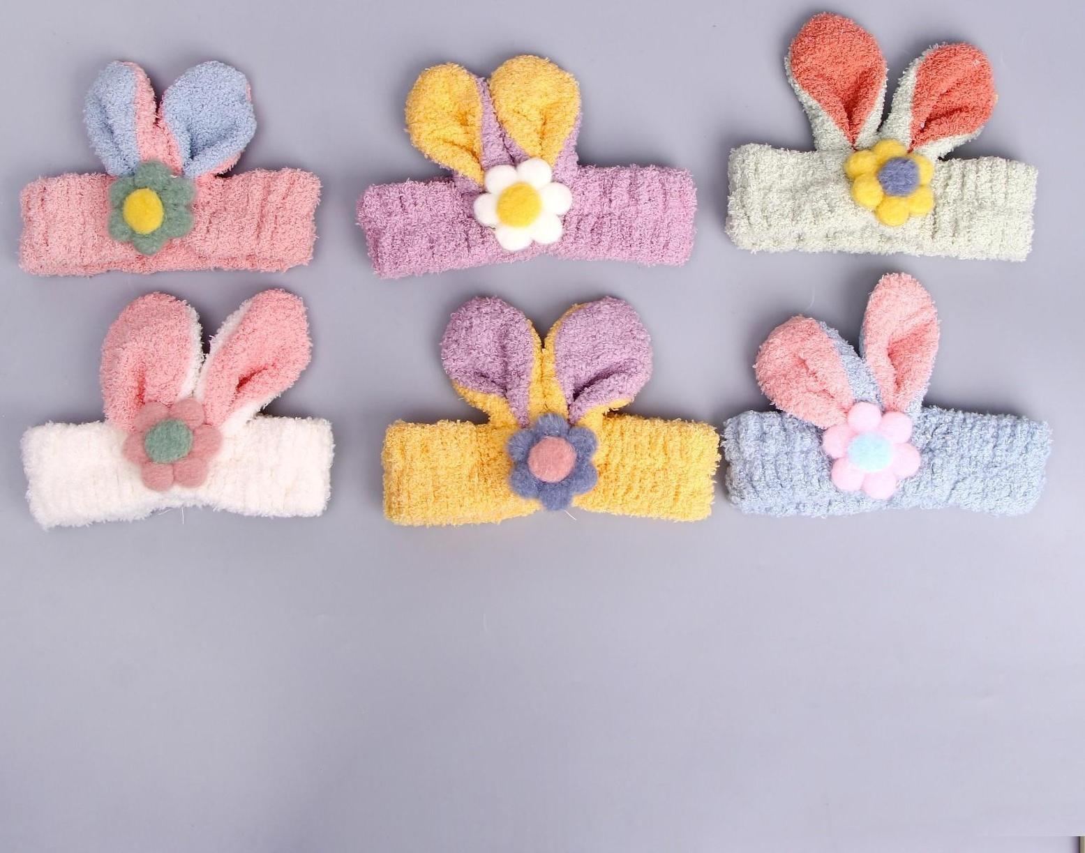 Карнавальная повязка «Зайка» с цветком, цвета МИКС