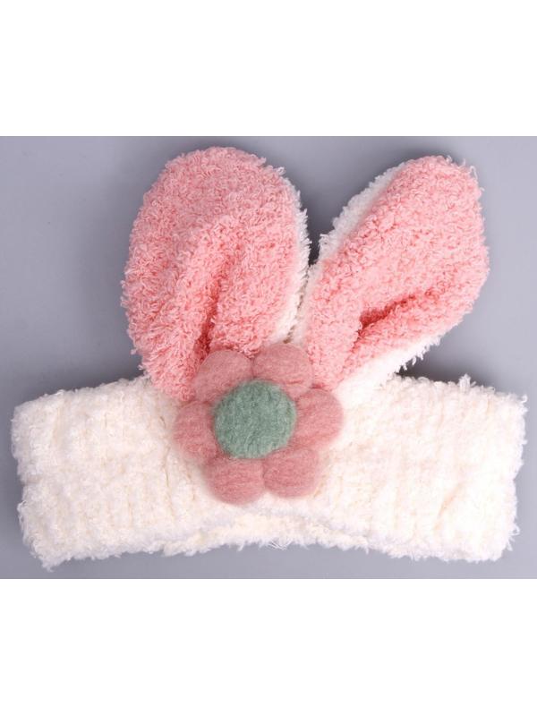 Карнавальная повязка «Зайка» с цветком, цвета МИКС