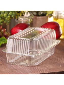 Контейнер одноразовый с неразъёмной крышкой, 23,8×12,7×9 см, цвет прозрачный