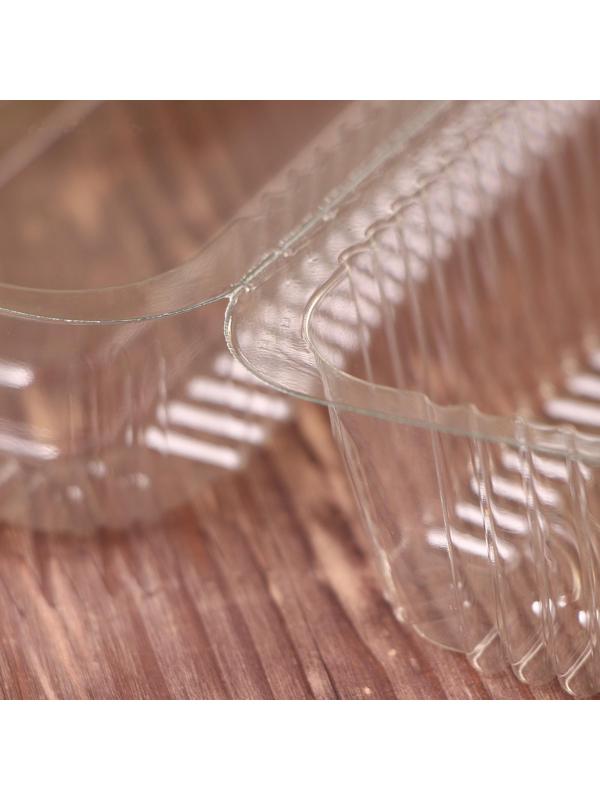 Контейнер одноразовый с неразъёмной крышкой, 23,8×12,7×9 см, цвет прозрачный