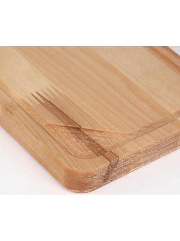 Доска разделочная и сервировочная ЛАПТА с ручкой, 42х13,5х1,8 см, береза