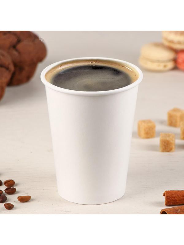 Стакан бумажный «Без печати», 350 мл, d=8,5 см, цвет белый