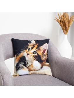 Подушка декоративная, размер 35х35 см, габардин, холлофайбер, полиэстер100%