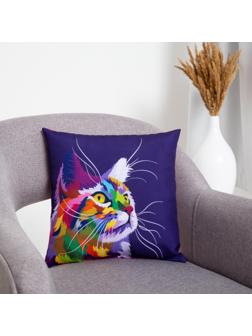 Подушка декоративная, размер 35х35 см, габардин, холлофайбер, полиэстер100%