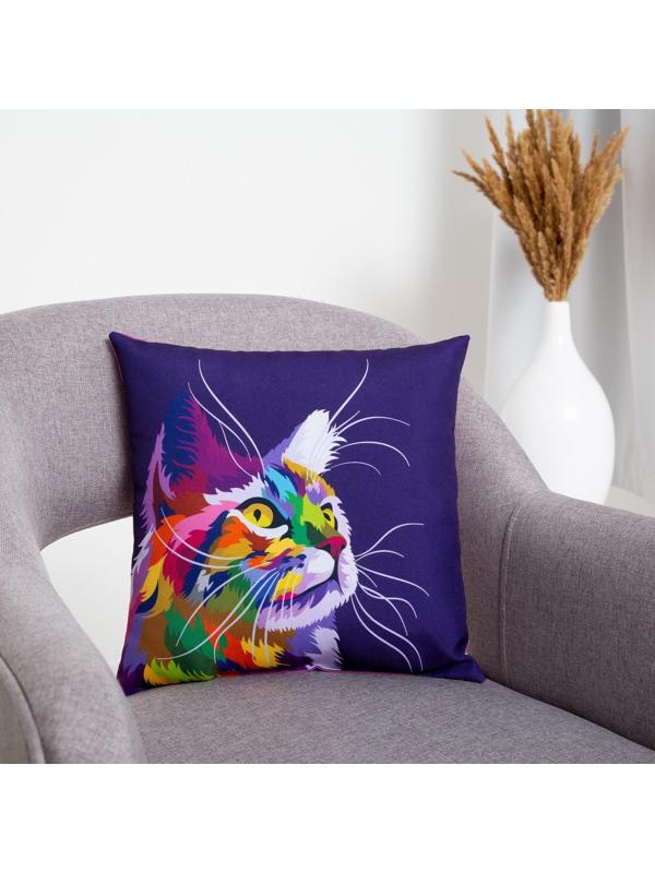 Подушка декоративная, размер 35х35 см, габардин, холлофайбер, полиэстер100%