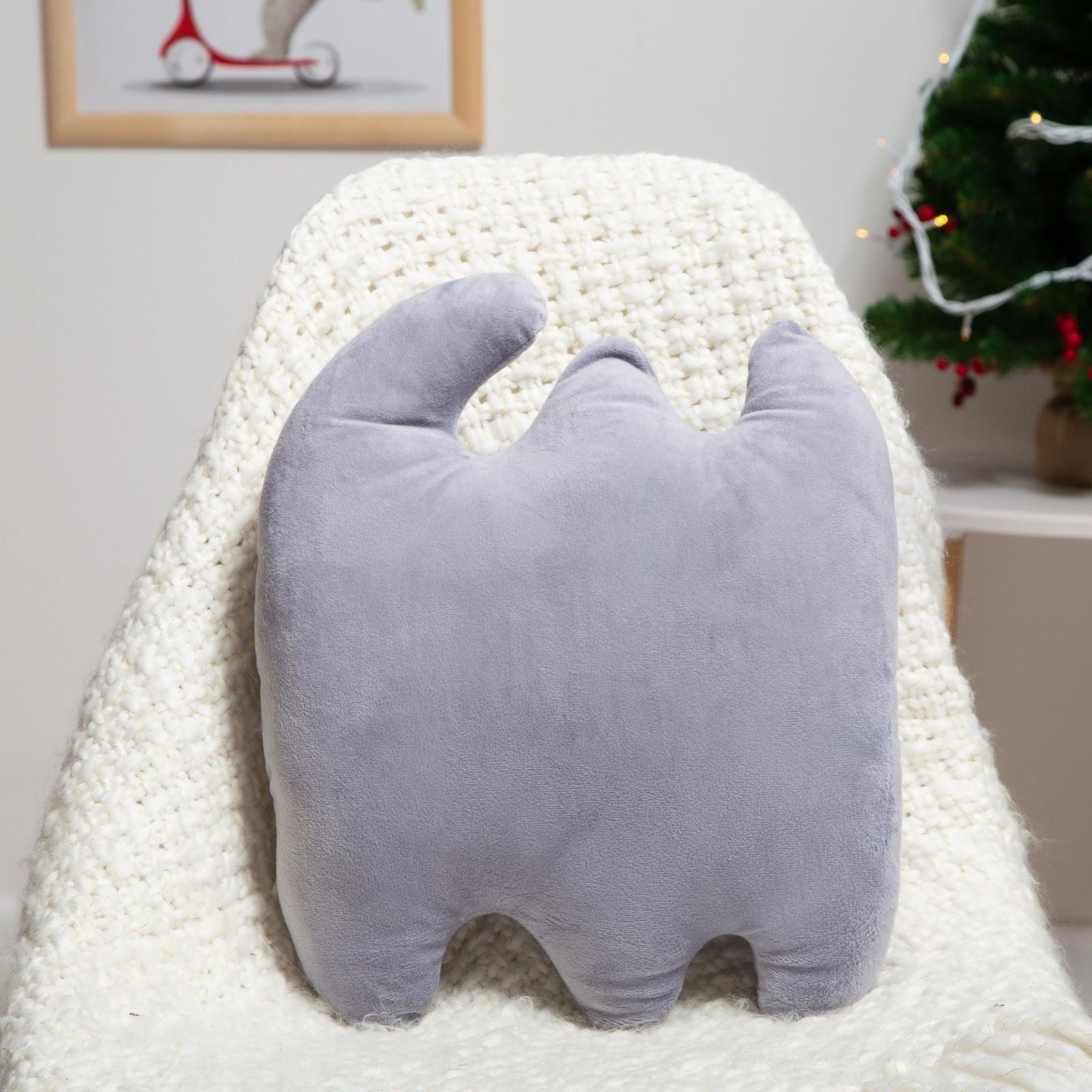 Подушка-игрушка «Хвост трубой», цвет серый, размер 35х35см, плюш, холофайбер