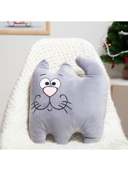 Подушка-игрушка «Хвост трубой», цвет серый, размер 35х35см, плюш, холофайбер