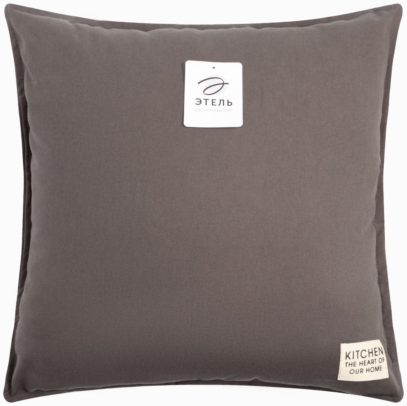Подушка Этель, 45х45+1 см, серый, 100% хлопок