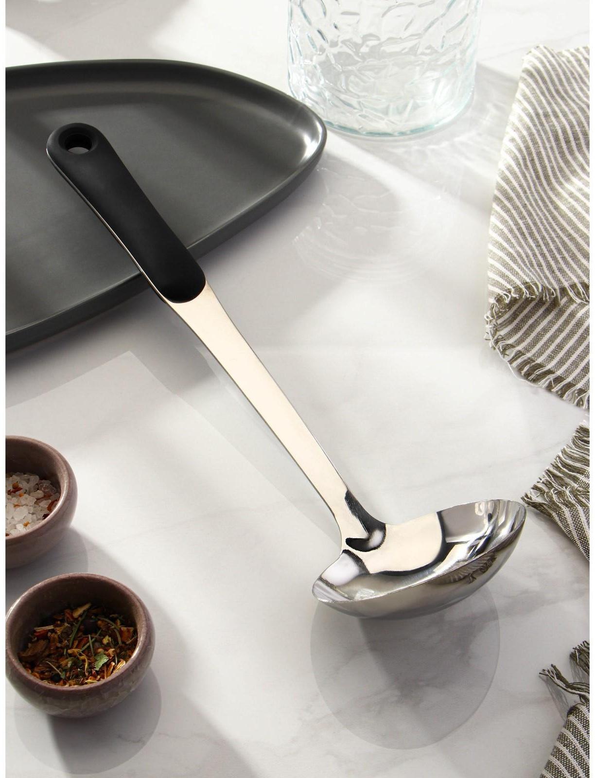 Половник из нержавеющей стали Доляна Home, 90 мл, 34×10 см, толщина 3 мм, цвет серебряный