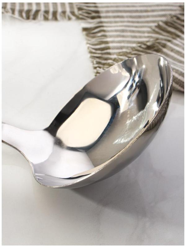 Половник из нержавеющей стали Доляна Home, 90 мл, 34×10 см, толщина 3 мм, цвет серебряный