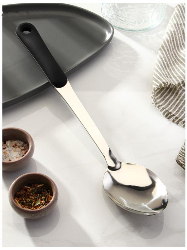 Ложка гарнирная из нержавеющей стали Доляна Home, 38×7 см, толщина 3 мм