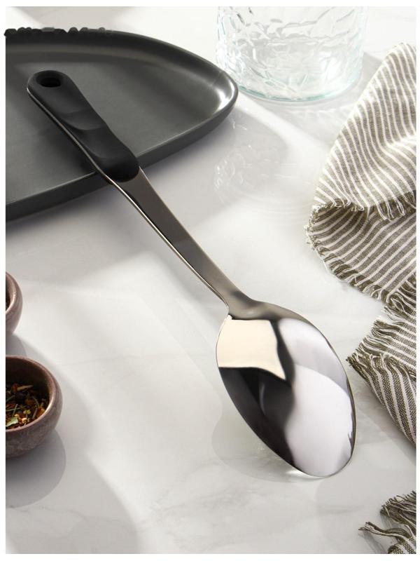 Ложка гарнирная из нержавеющей стали Доляна Home, 38×7 см, толщина 3 мм