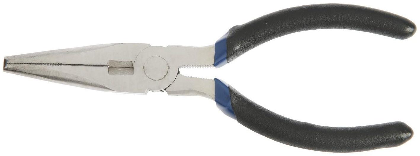 Длинногубцы ТУНДРА, никелированные, обрезиненные рукоятки, 160 мм