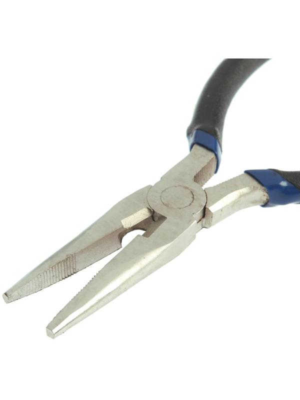 Длинногубцы ТУНДРА, никелированные, обрезиненные рукоятки, 160 мм