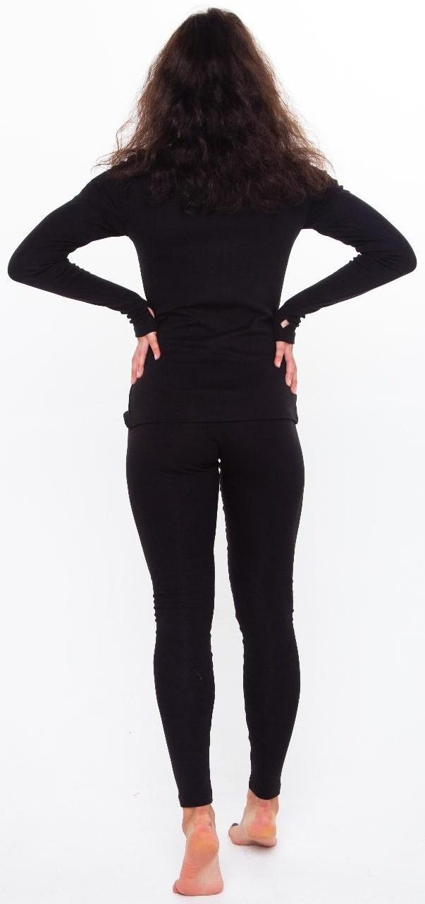 Термобельё женское (джемпер, леггинсы) принт лиса, цвет чёрный, размер 46