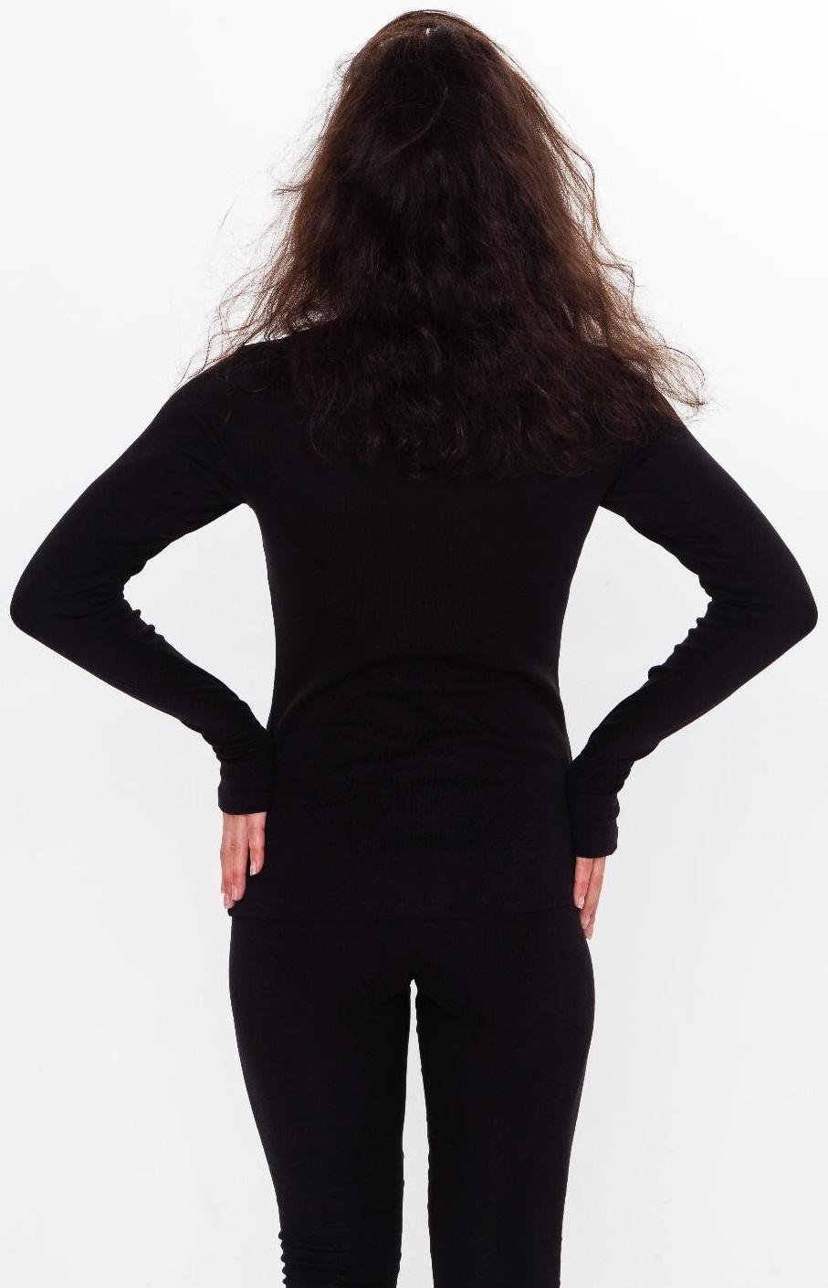 Термобельё женское (джемпер, леггинсы) принт лиса, цвет чёрный, размер 46