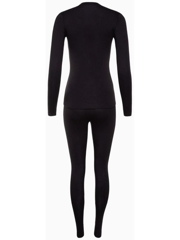 Термобельё женское (джемпер, леггинсы) принт лиса, цвет чёрный, размер 46