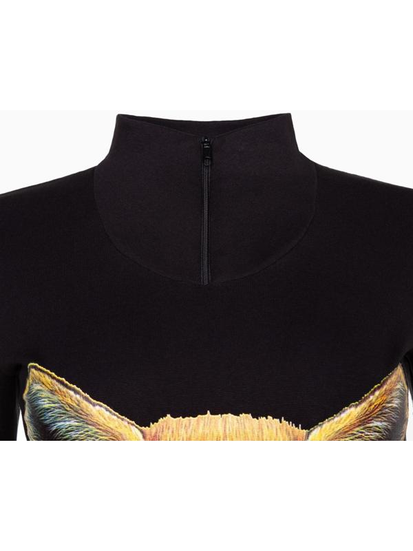 Термобельё женское (джемпер, леггинсы) принт лиса, цвет чёрный, размер 46