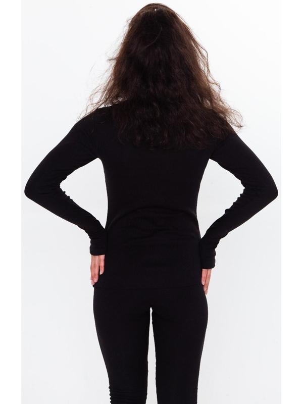 Термобельё женское (джемпер, леггинсы) принт лиса, цвет чёрный, размер 46